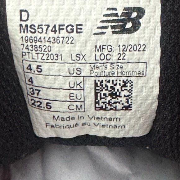 New Balance X Figs 574 Black and Burgundy Men’s 4.5 Women’s 6